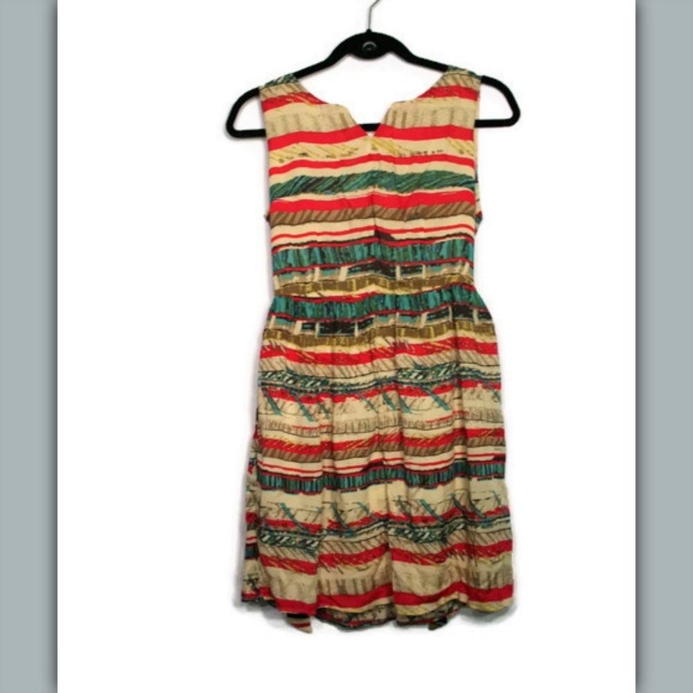 NWT Ark & Co Modcloth Open Back tie Striped Dress